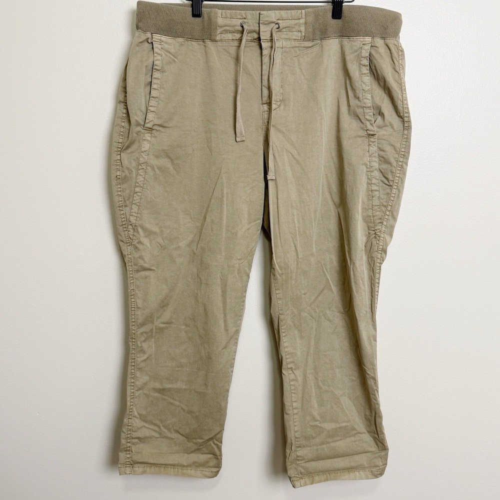 Maurices Women's 15/16 Tan Jogger Pants Elastic Waist Drawstring Stretch Casual